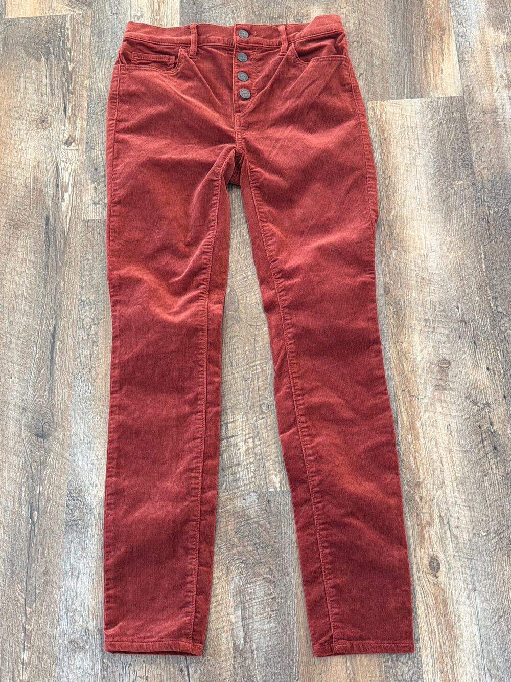 Loft Outlet Terra Cotta Hi Rise button fly  Skinny Cords  size 0 zero